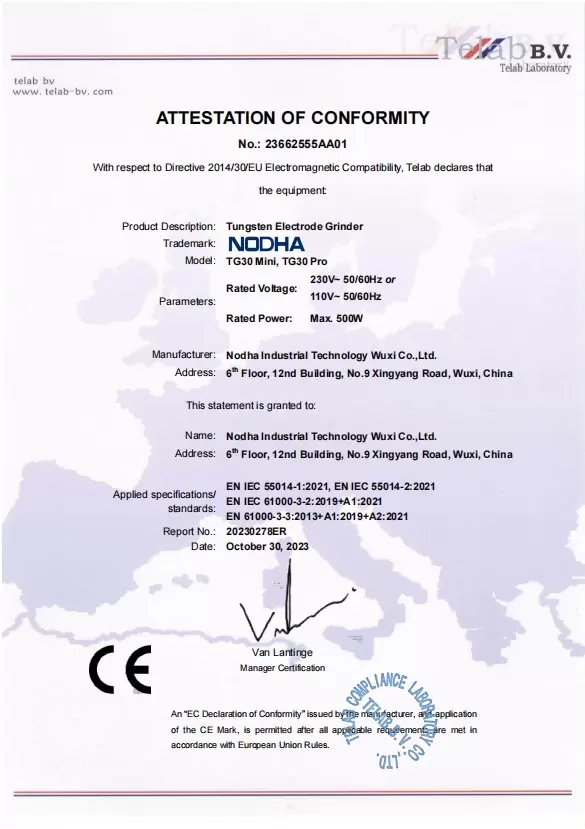 Certificado CE-EMC 23662555AA01